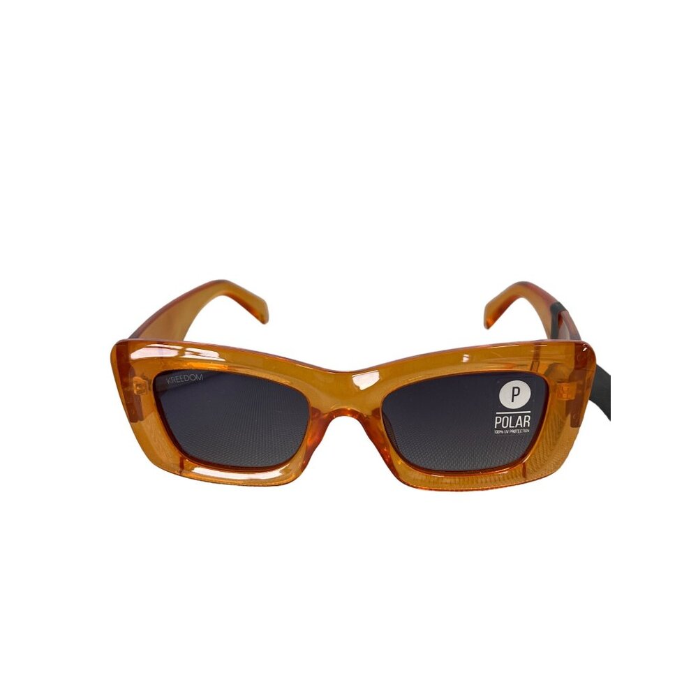 Kreedom Polarized Sunglasses Orange Frame UV Protection Fashion Eyewear Chic NEW